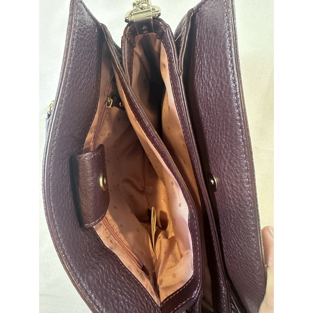 Kate Spade Purple Shimmer Pebbled Leather Chain/Leather Strap Shoulder Bag - Picture 6 of 9